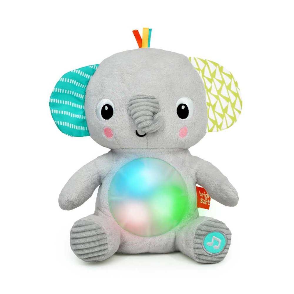 BRIGHT STARTS Giocattolo musicale in peluche luminoso Hug-a-bye Baby™ elefantino 0m +