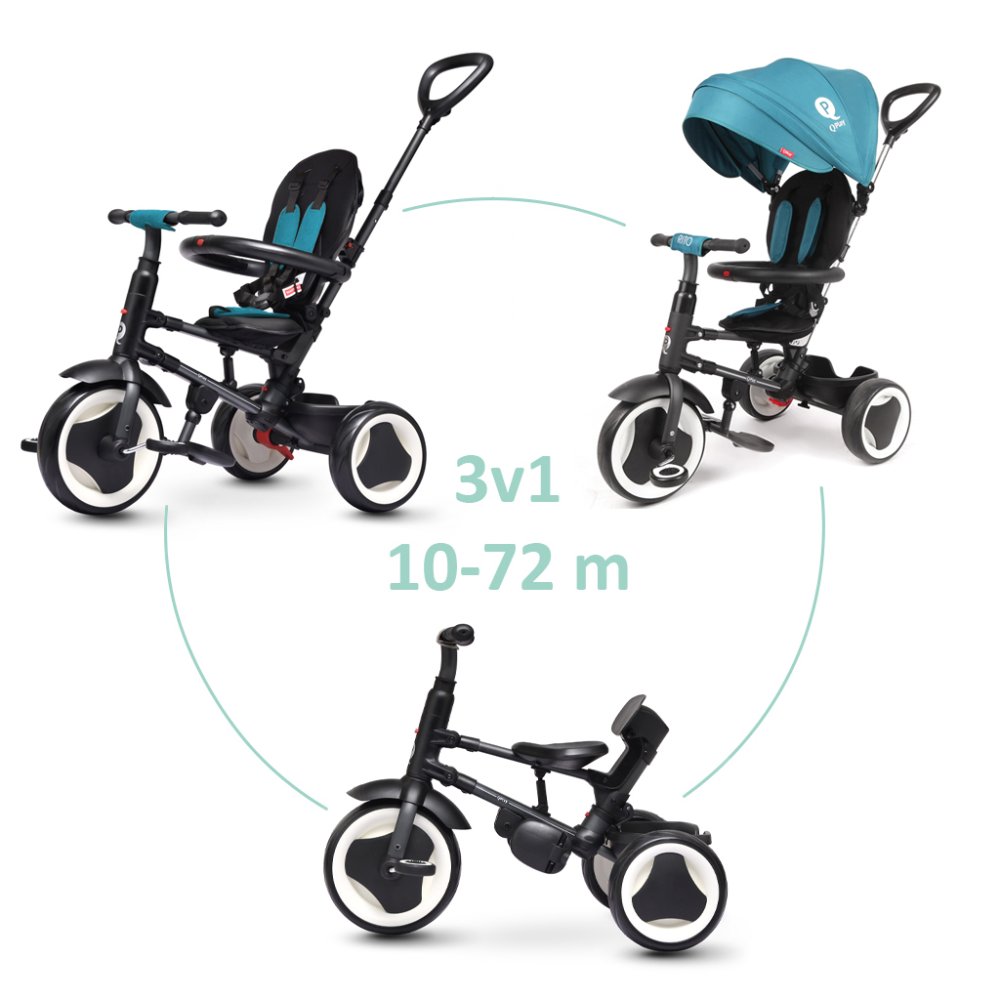 Tricycle QPLAY Rito eva Green-blue, âge 10-72 mois