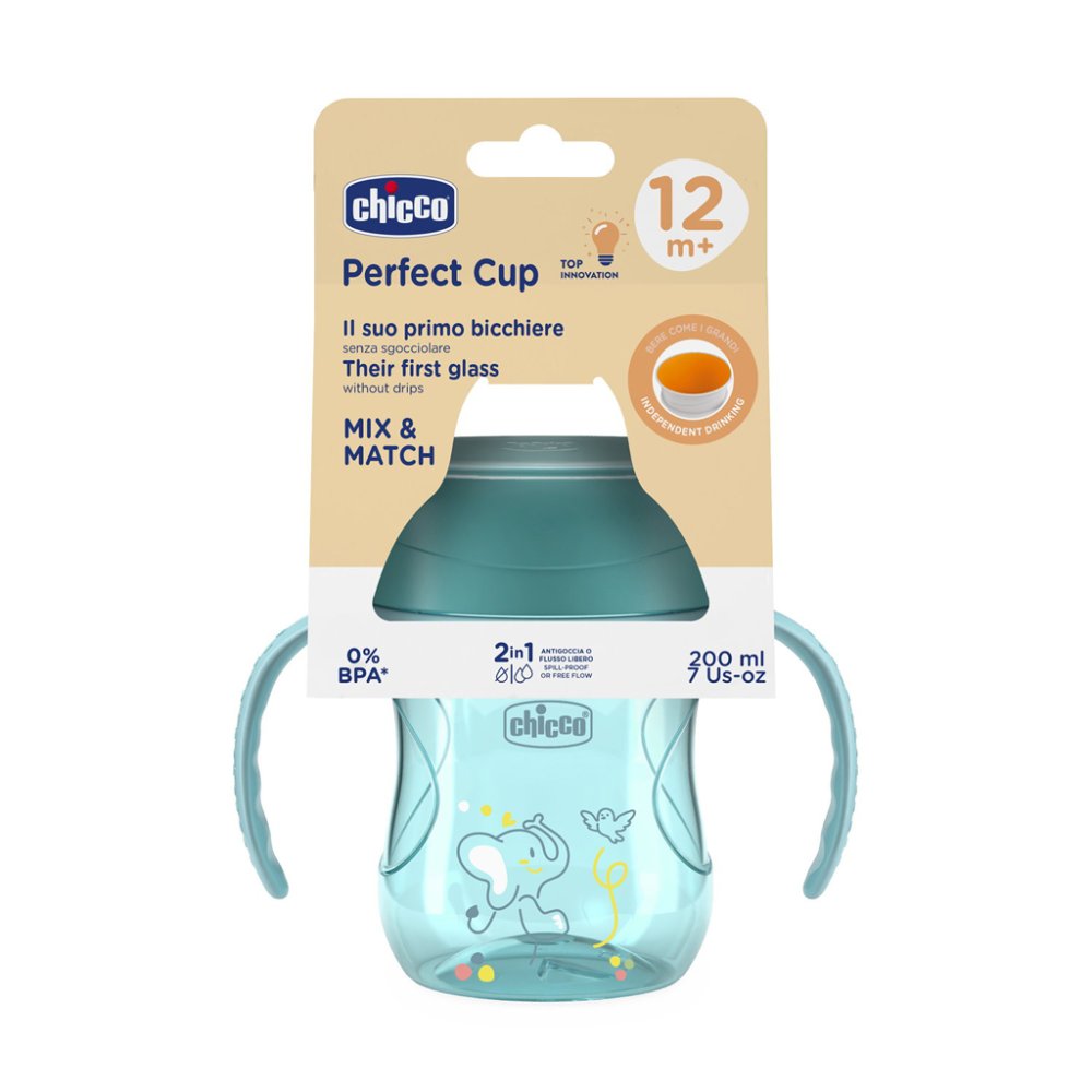 CHICCO Tasse 360 Perfect X avec anses turquoise, 12m+ – Image 3