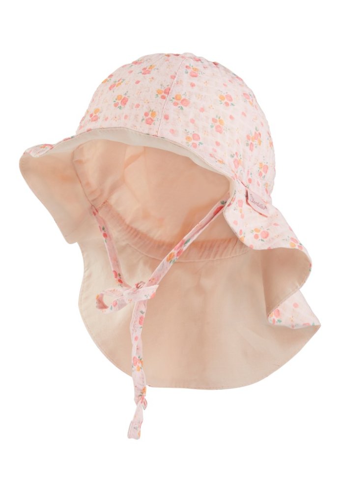 STERNTALER Chapeau avec protection de la nuque à nouer avec filtre UV 30 fleurs fille 43 cm-5-6 m