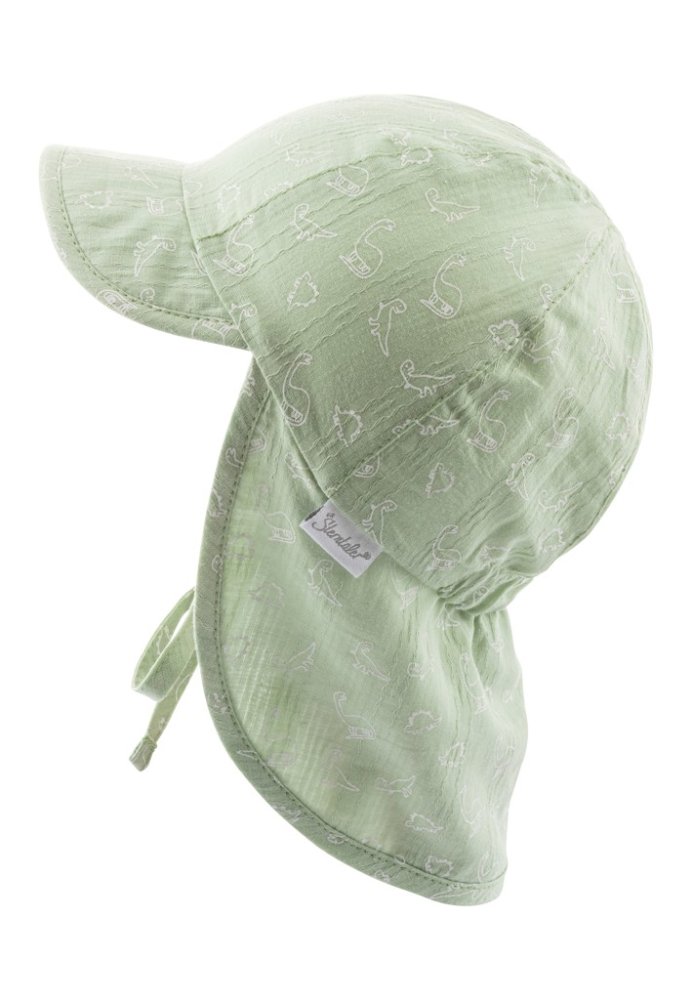 STERNTALER Cappellino con visiera e protezione per il collo da annodare con filtro UV 30 verde bambino 41 cm-4-5 m - immagine 4