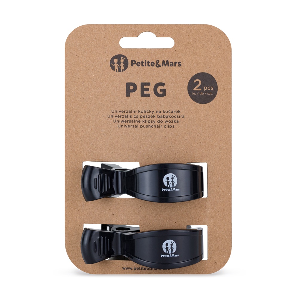 PETITE&MARS Piombo per passeggino (2 pz) Nero - immagine 3