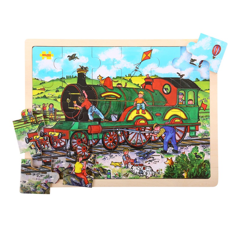 Bigjigs Toys Puzzle de madera tren 24 piezas