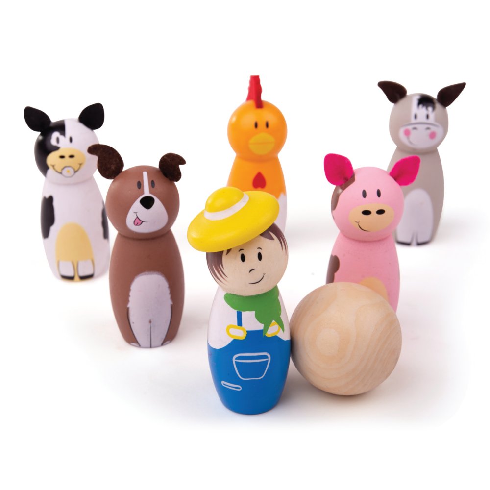 Bigjigs Toys Bolos de madera - Granja