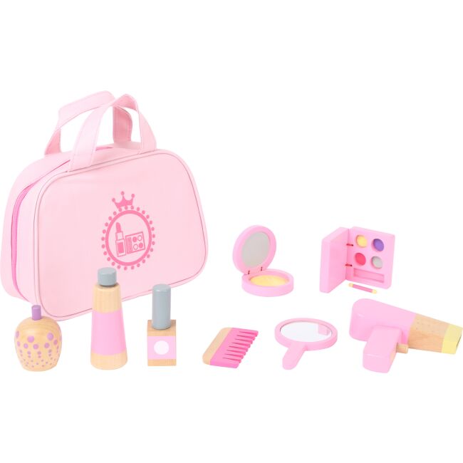 small foot Beauty case per bambini rosa con accessori in legno