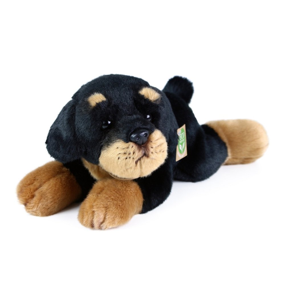 Rappa Chien en peluche Rottweiler couché 30 cm ECO-FRIENDLY