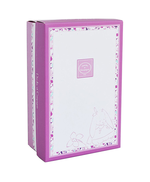 Doudou Zestaw prezentowy - Pluszowa grzechotka króliczek 19 cm - obrazek 3