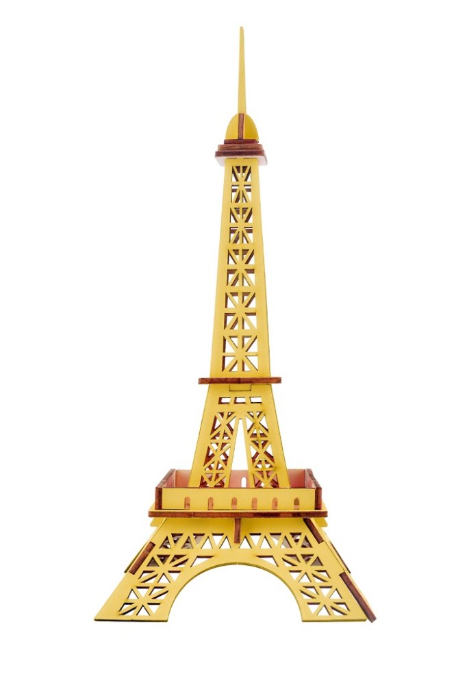Woodcraft Fa 3D puzzle Eiffel torony sárga