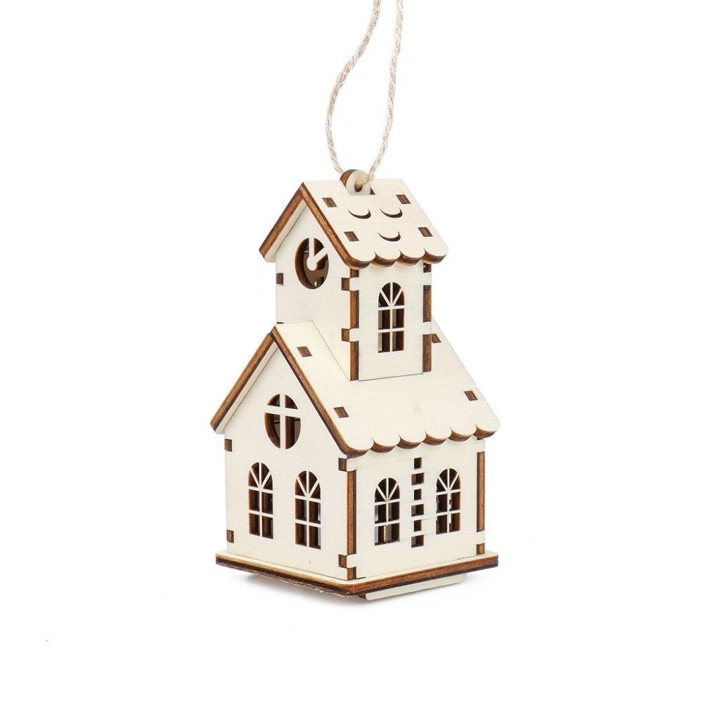 Kúzlo dreva Mittleres Häuschen Kirche mit Turm