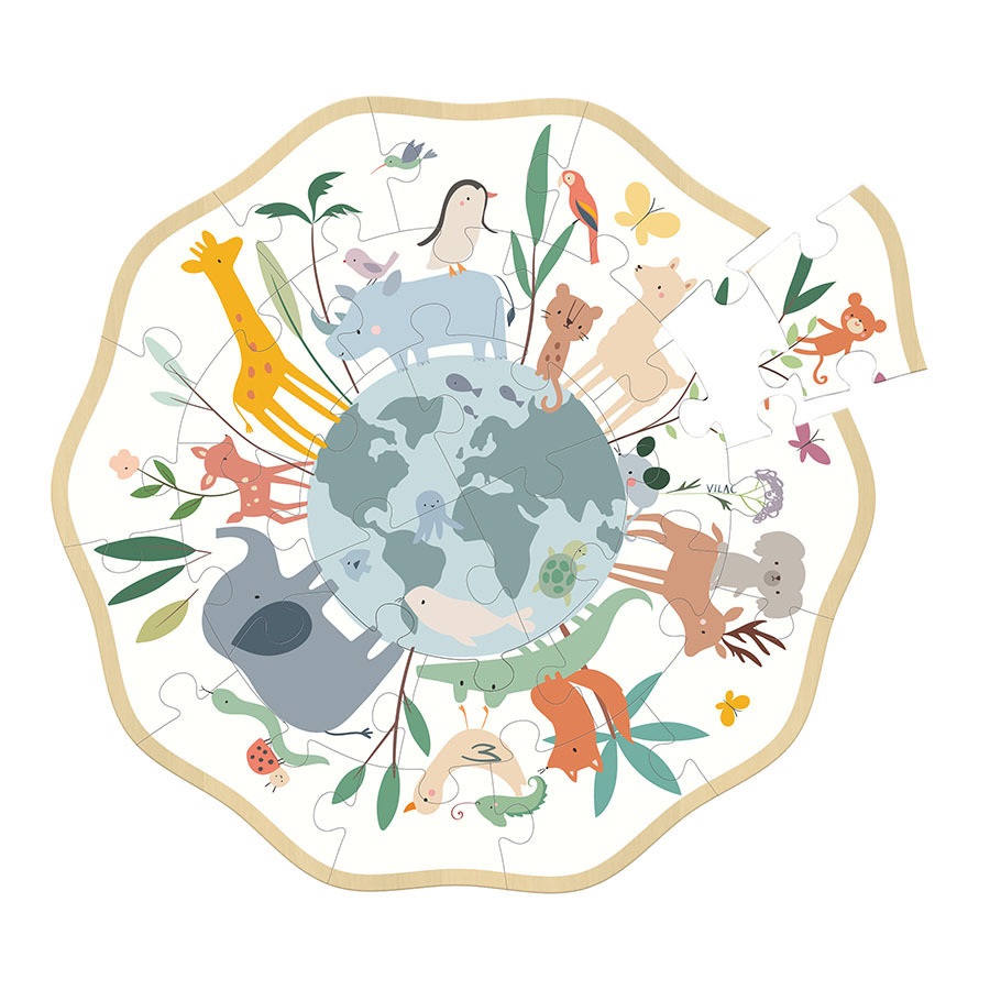 Vilac Puzzle redondo de 24 piezas Mundo de Sarah Betz