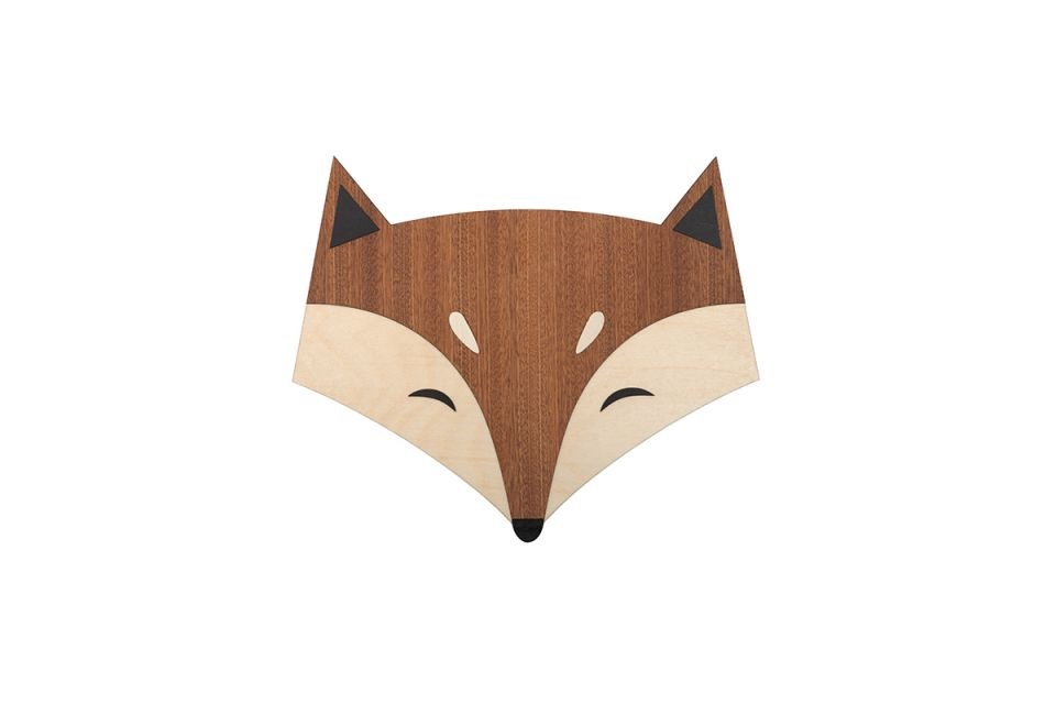 BeWooden Dekoracja na ścianę lisiczka Elżbietka
