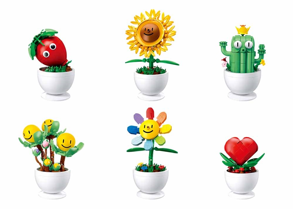 Sluban Flowers M38-B1073 Fiori con occhi piccoli Display 6 pz