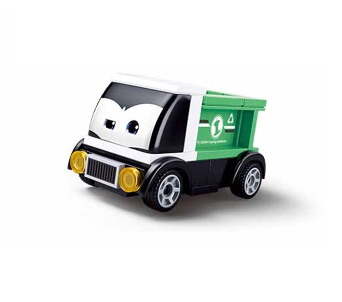 Sluban Power Bricks M38-B1072C Coche de cuerda con ojos Camión verde