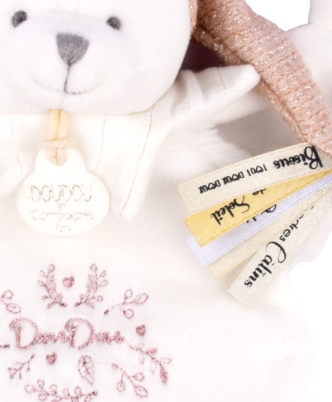 Doudou Coffret Cadeau Peluche d'attache ours avec bonnet rose 25 cm – Image 6