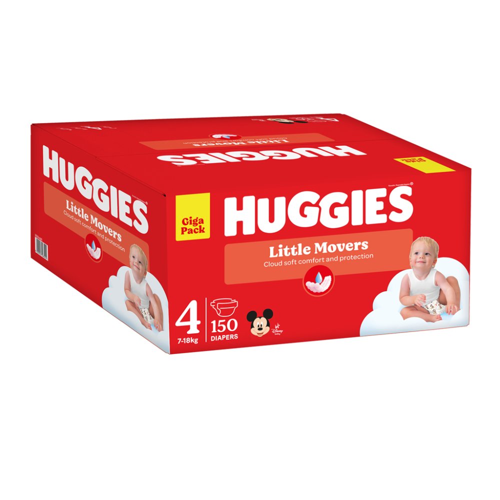 HUGGIES® Pañales desechables Little Movers talla 4 (7-18 kg), 150 unidades CAJA - Imagen 3