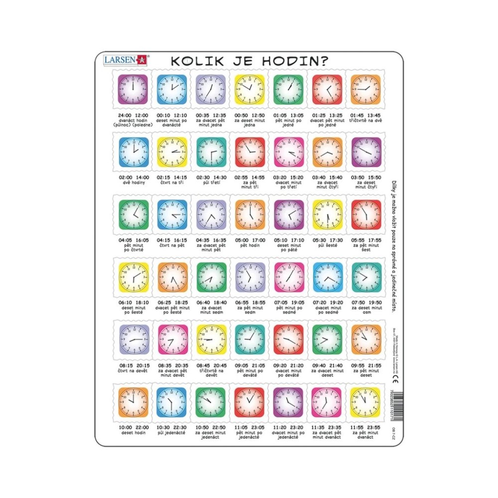 Larsen Edukacyjne puzzle Zegar 42 elementy