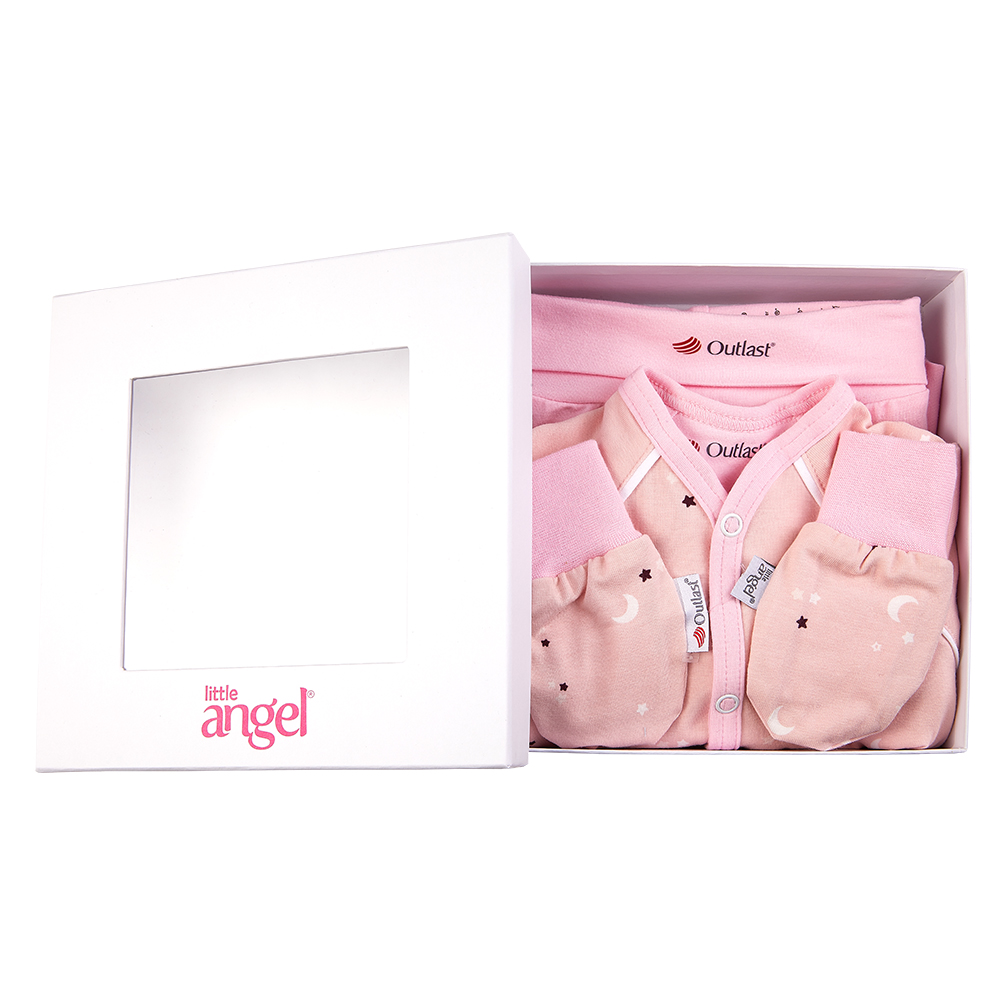 Ensemble nouveau-né BIO Outlast® - étoiles rose clair/rose bébé 56 – Image 7