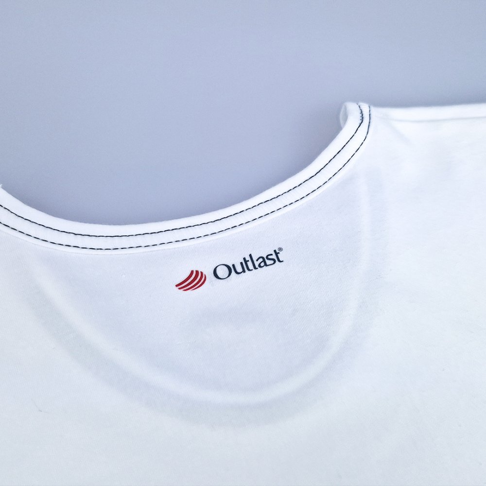 T-Shirt KR dünner Aufdruck Outlast® - Weiß 152 – Bild 5