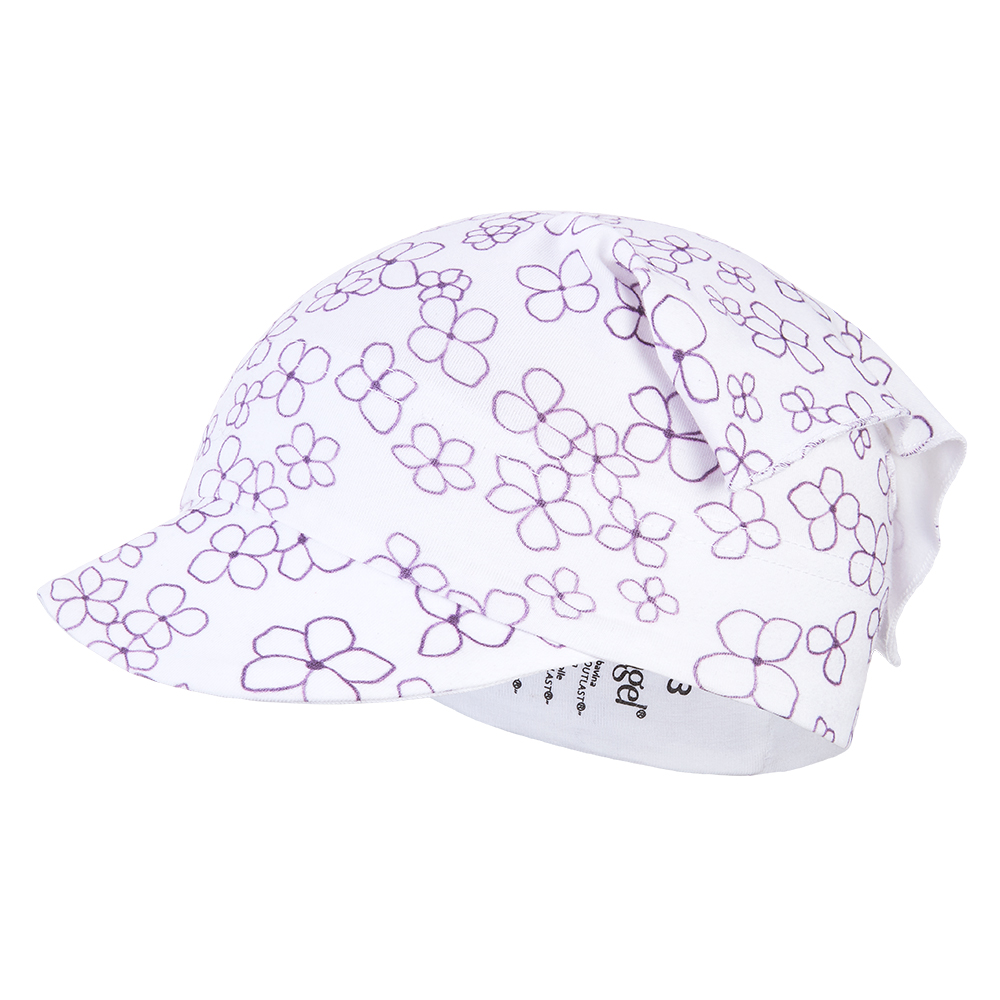 Vékony, nyomott mintás, Outlast® anyagú kendő - fehér virágok 3 | 42-44 cm