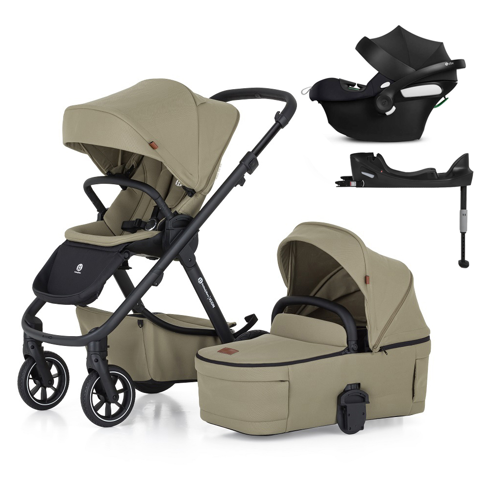 PETITE&amp;MARS SET Kočárek 4v1 ICON Mossy Green LITE RWS + CBX By CYBEX Aton B2 i-Size