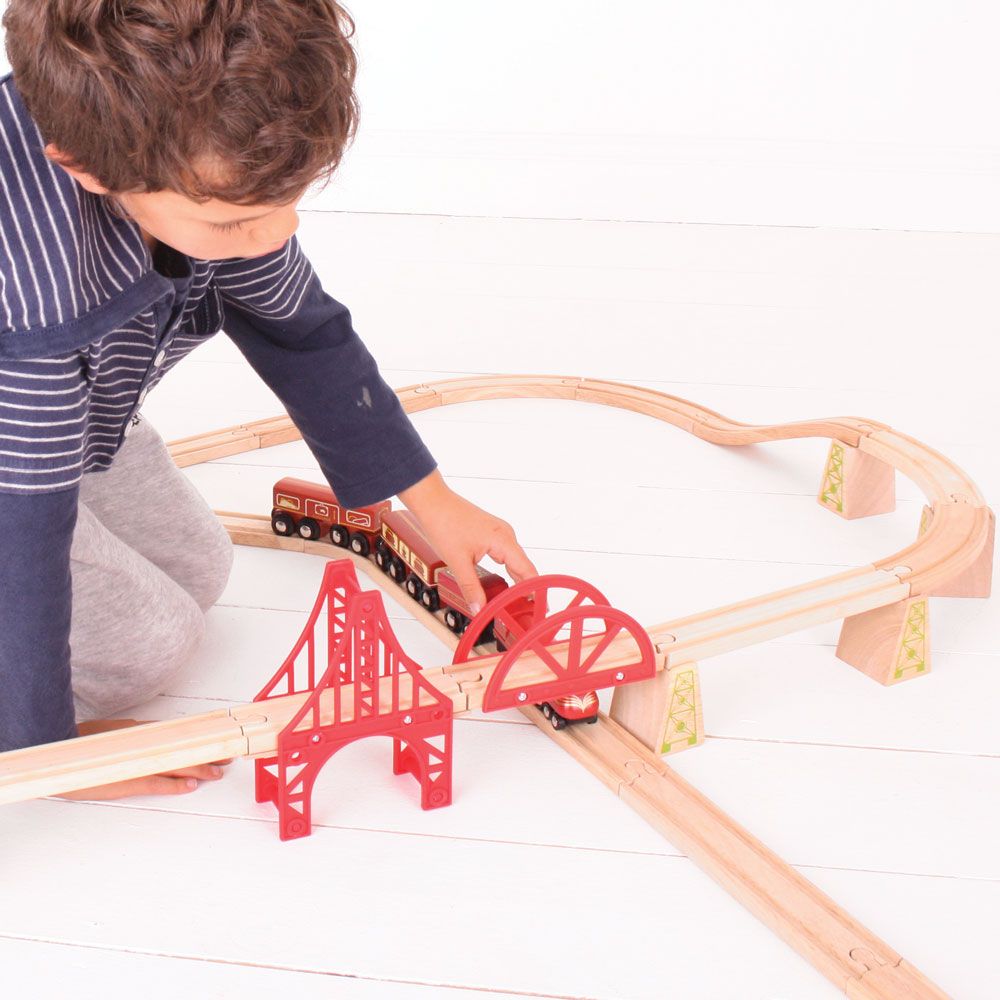 Bigjigs Rail replika lokomotivy Duchess of Hamilton + 3 koleje (obrázek 4)