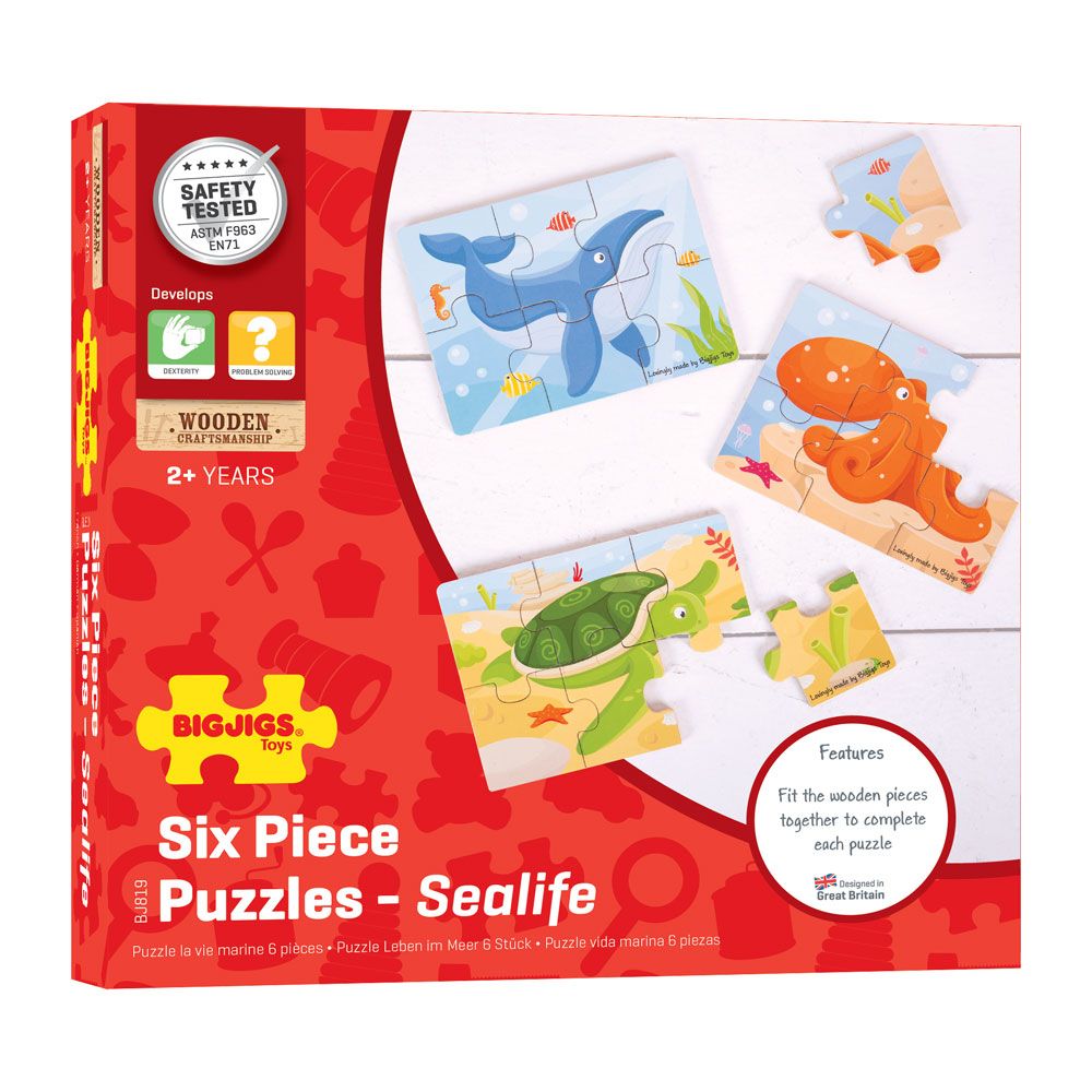 Bigjigs Toys Puzzle 3v1 mořská zvířátka (obrázek 3)