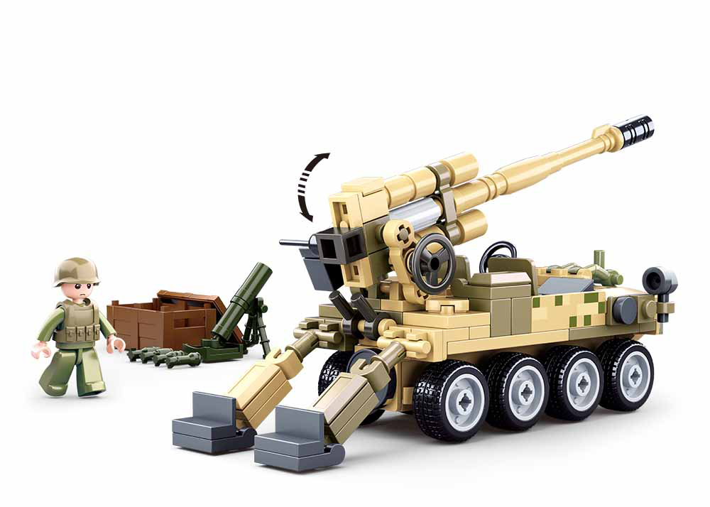 Sluban Army Model Bricks M38-B0751 Mobilní kanón 8x8 s pozemním minometem (obrázek 2)