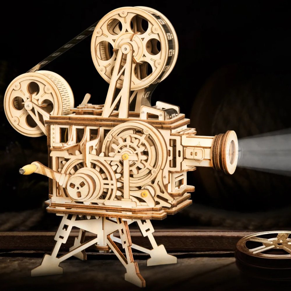 RoboTime 3D dřevěná mechanická skládačka Filmový projektor (obrázek 6)
