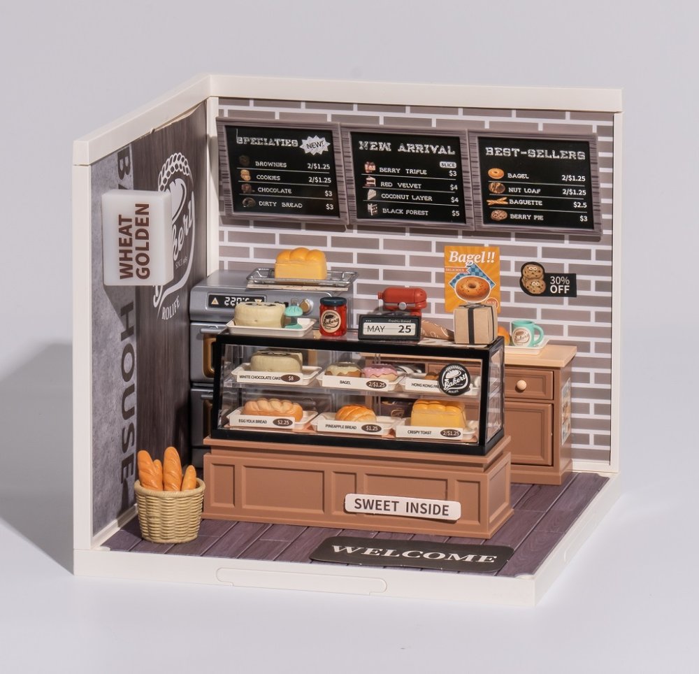 RoboTime 3D dřevěná skládačka Miniatura domečku Pekárna Golden Wheat (obrázek 3)