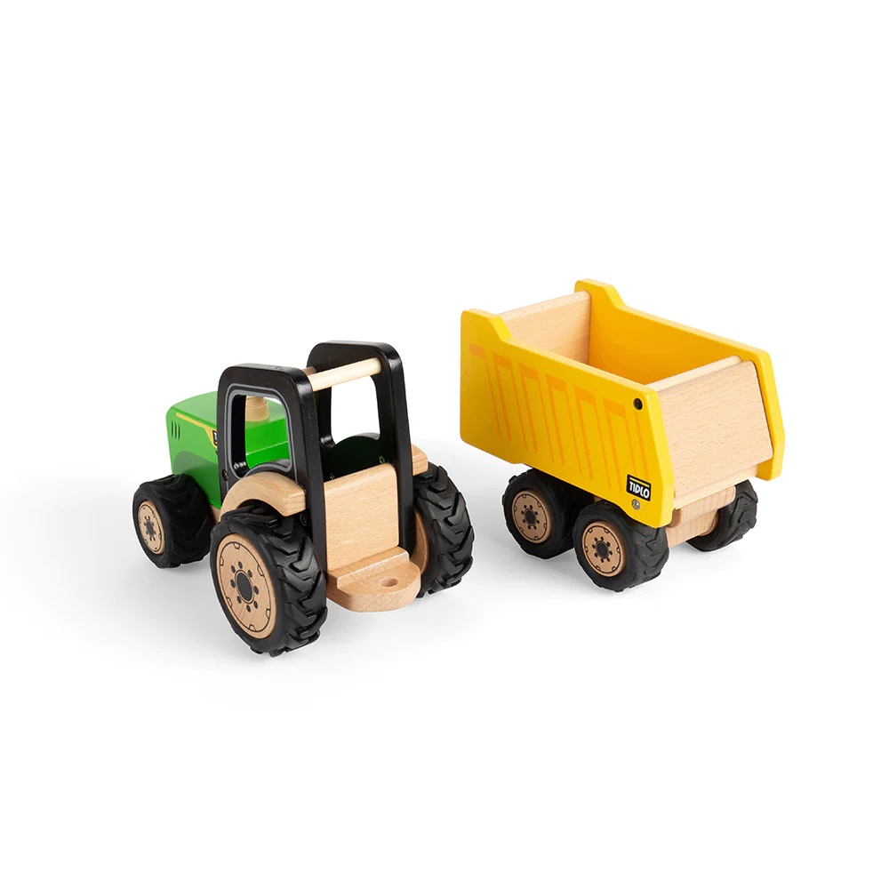 Tidlo Dřevěný traktor s přívěsem (obrázek 3)