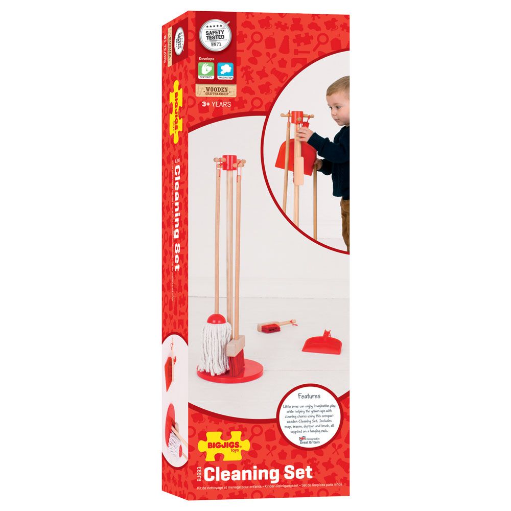 Bigjigs Toys úklidový hrací set červený (obrázek 7)