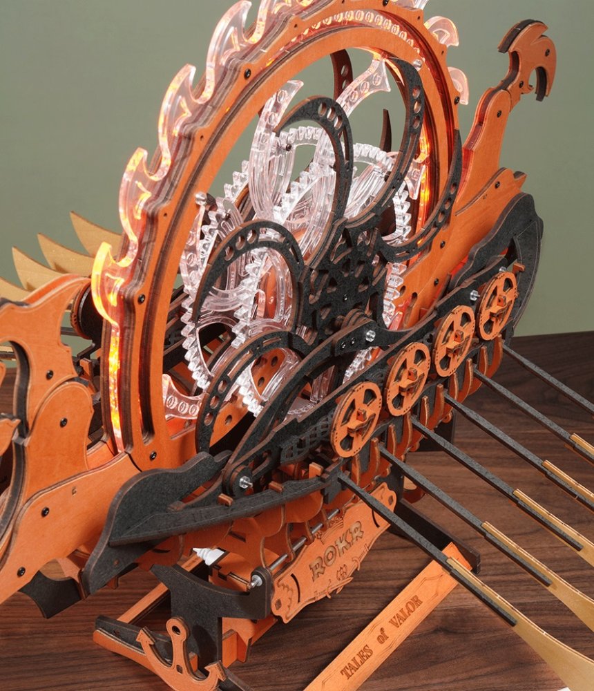 RoboTime 3D dřevěná skládačka Vikinská dračí loď (obrázek 4)