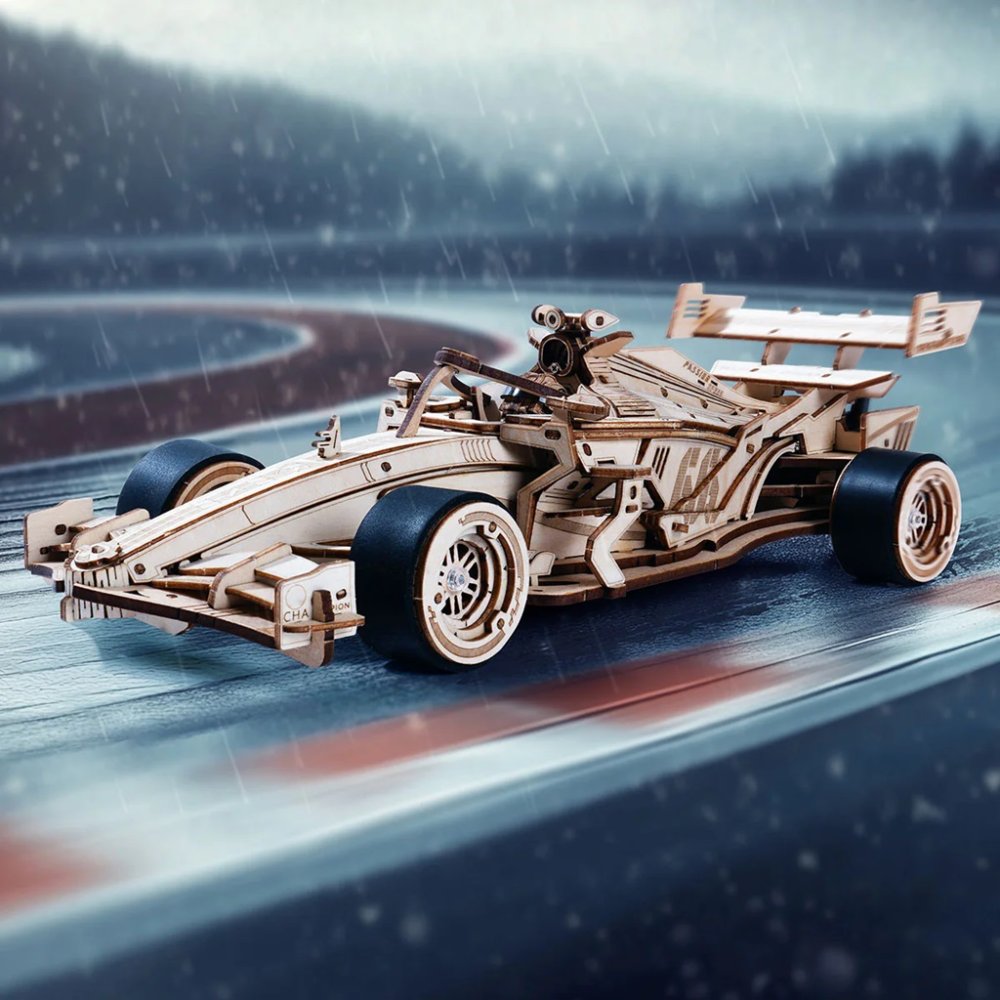 RoboTime 3D dřevěná skládačka Závodní auto F1 (obrázek 5)