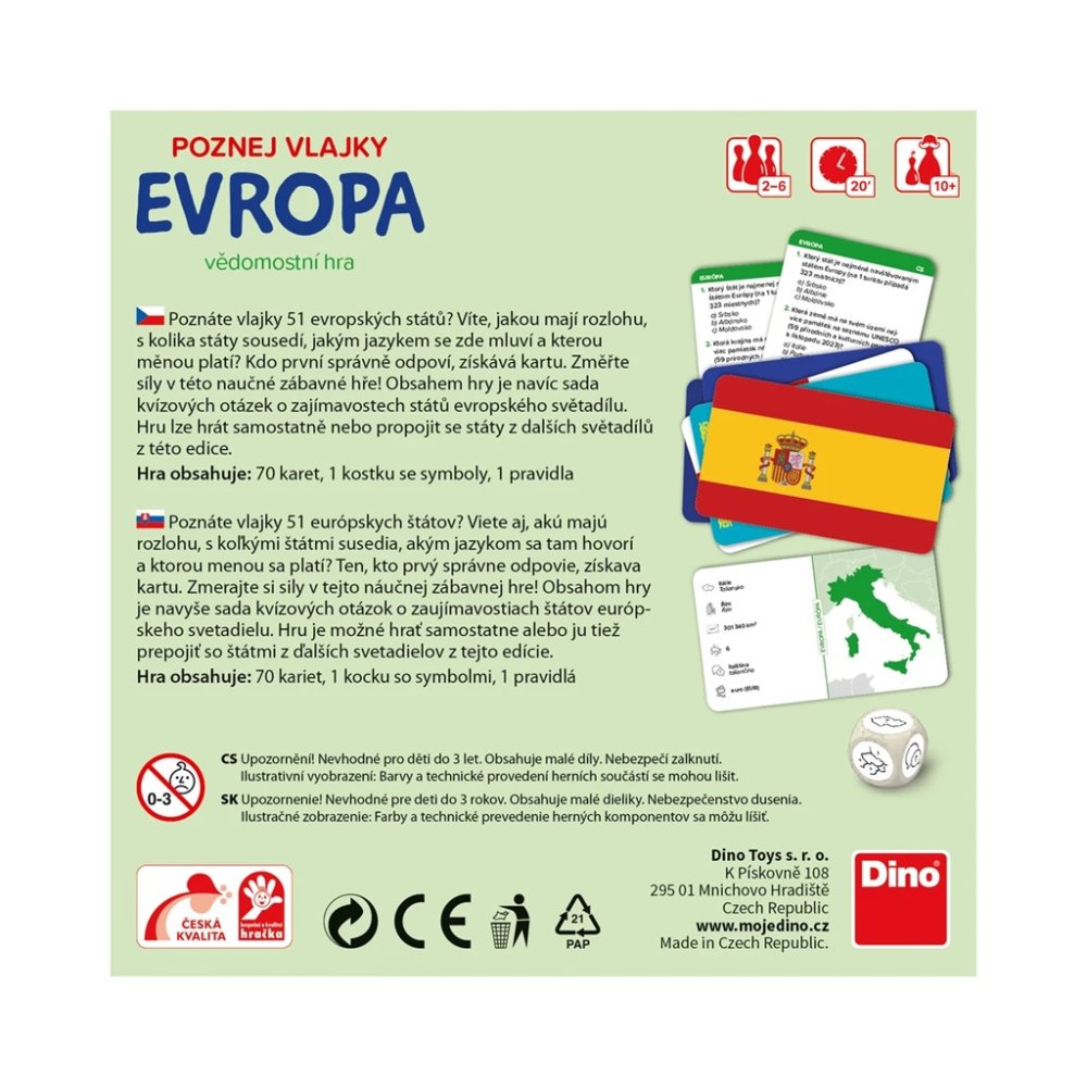 Dino Cestovní hra Poznej vlajky - Evropa (obrázek 4)