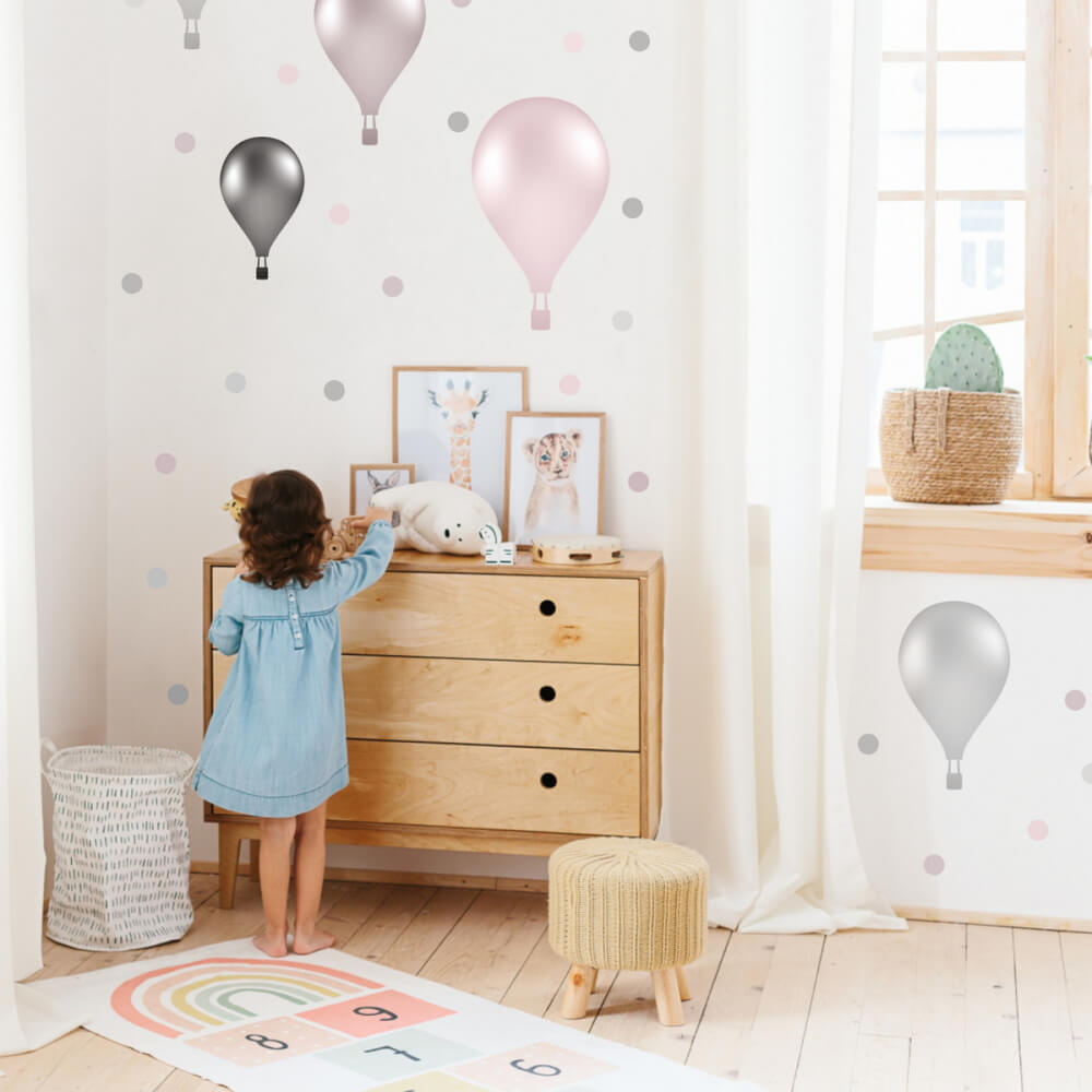 Vinilos Decorativos - Globos Autoadhesivos Rosas En Estilo Noruego