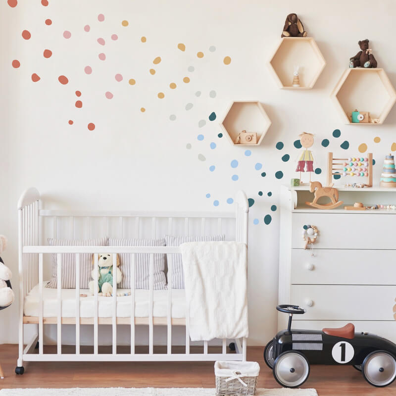 Stickers Pour Chambre D'enfant - Taches Colorées Au Mur