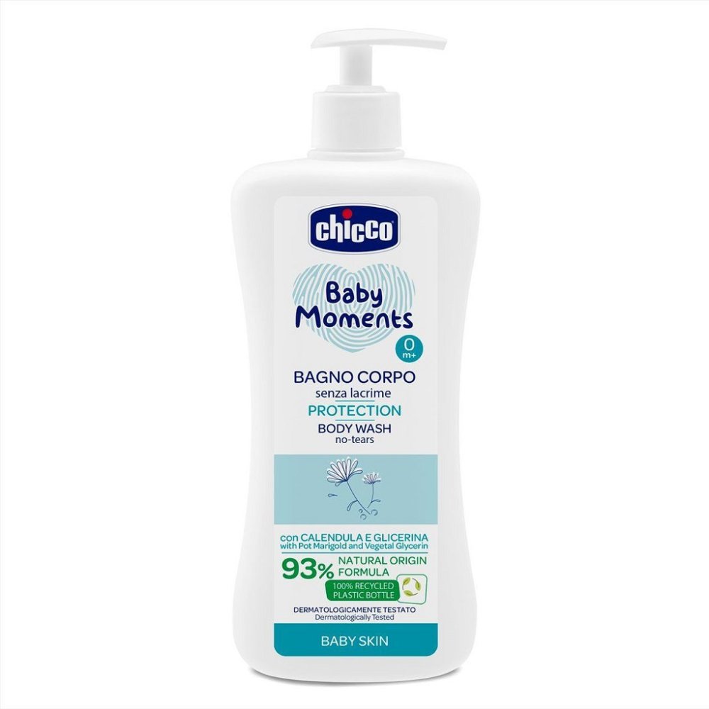 CHICCO Body Shampoo With Dispenser Baby Moments Protection 93% Natural Ingredients 500 Ml