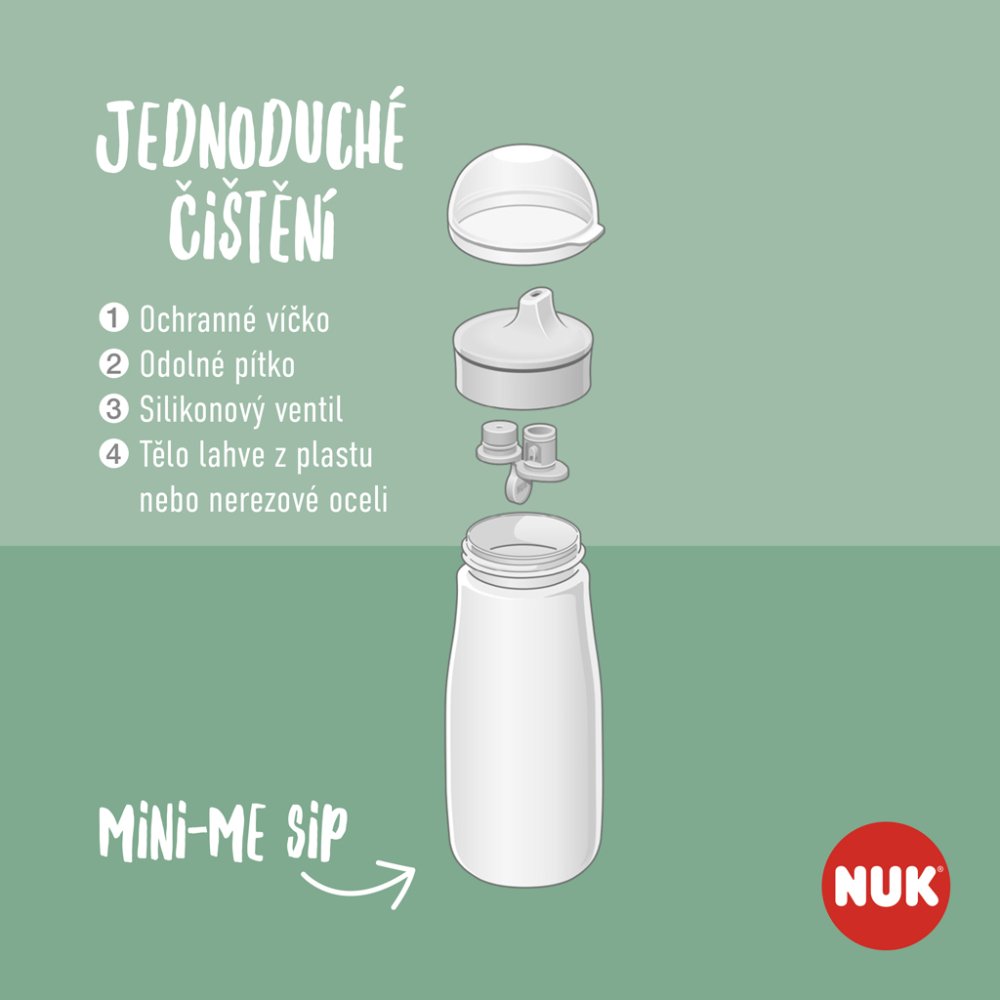 NUK Láhev Mini-Me Sip Nerezová - Fialová 300ml, 9m+