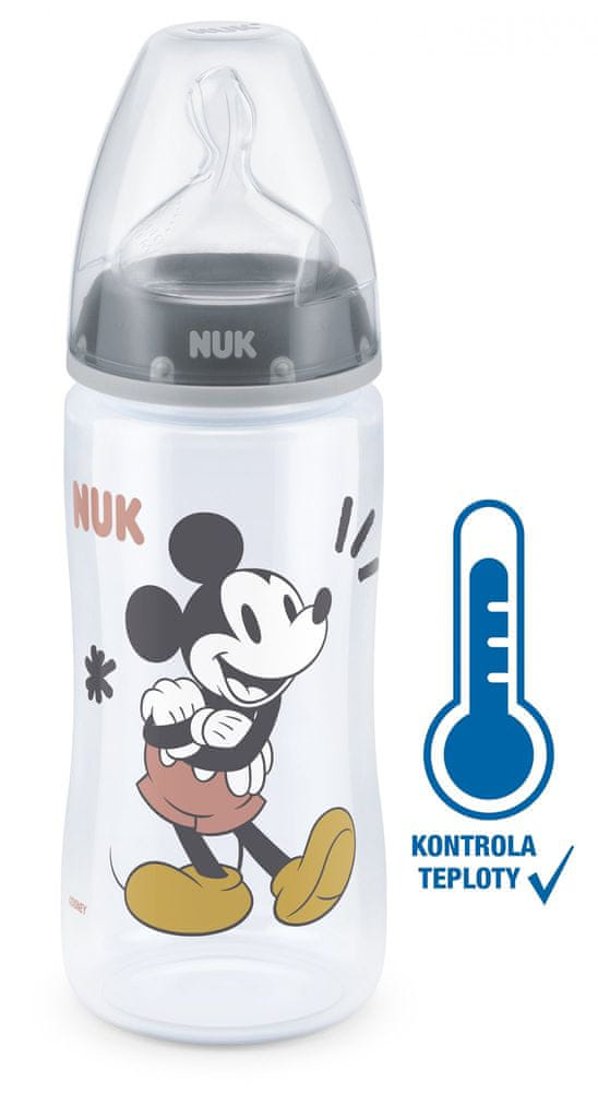 Steklenička NUK FC+ Mickey Z Regulacijo Temperature, 300 Ml - Siva