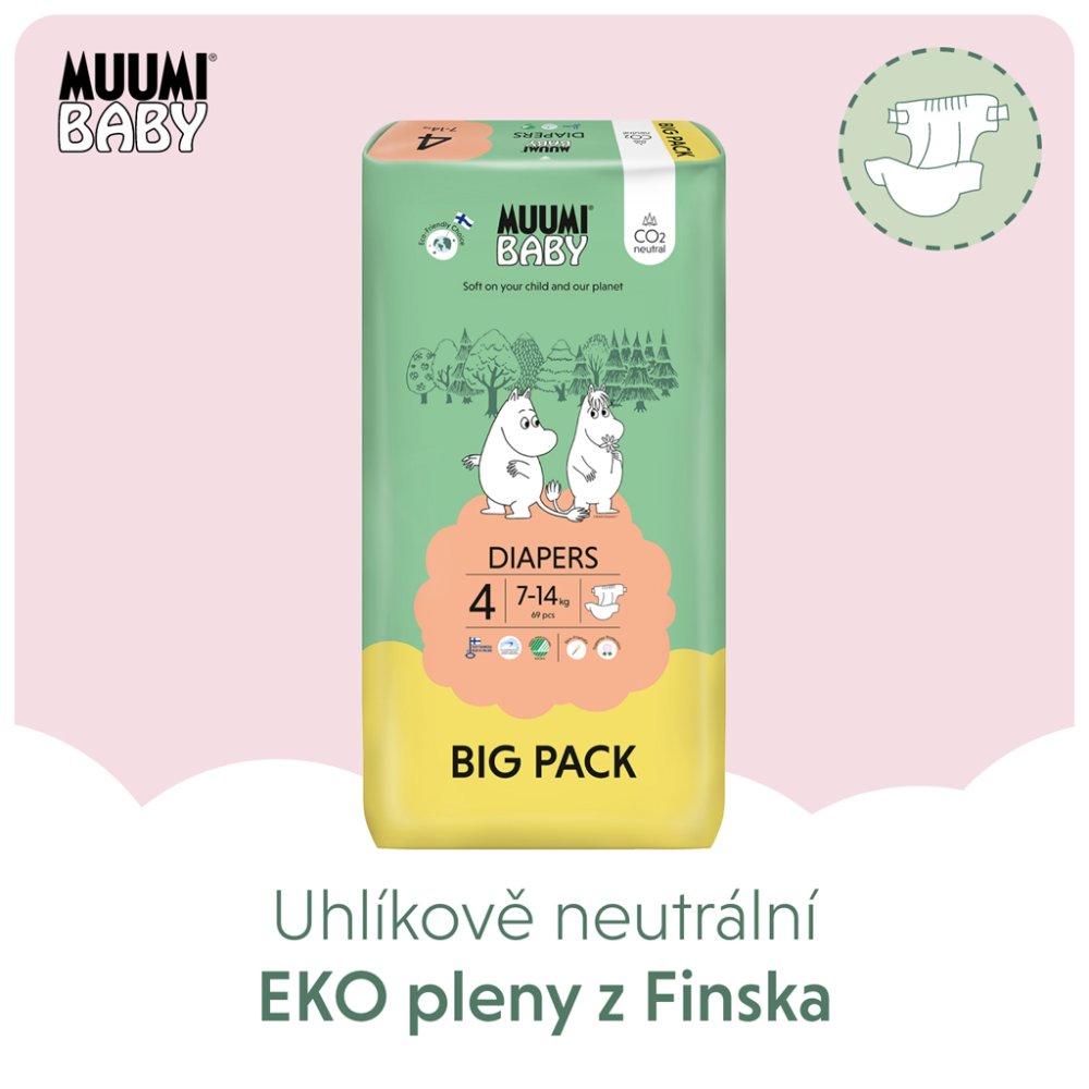 MUUMI Baby 4 Maxi 7-14 Kg (69 Buc), Scutece Eco