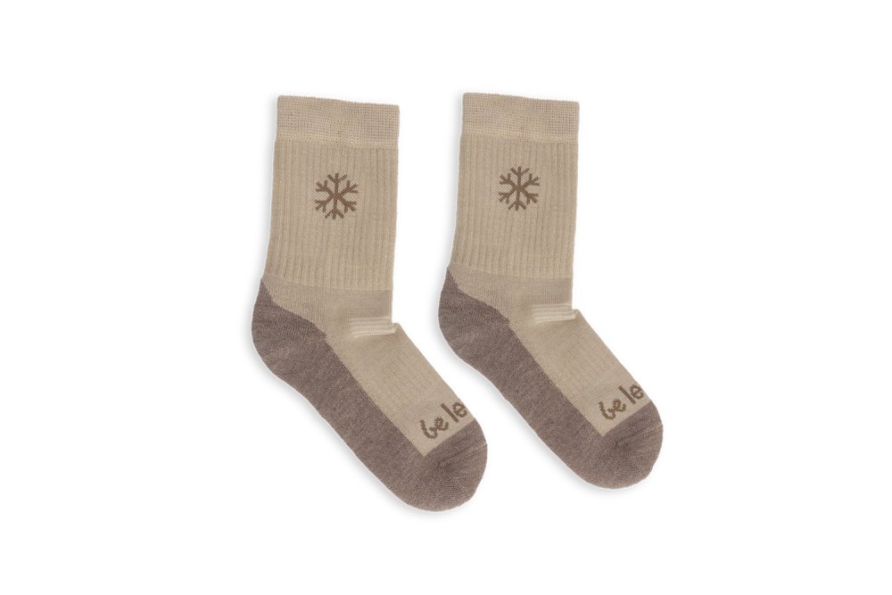 Calcetines Descalzos Para Niños Be Lenka Niños - Crew - Lana Merino - Beige - Paquete De 3 31-34 Beige