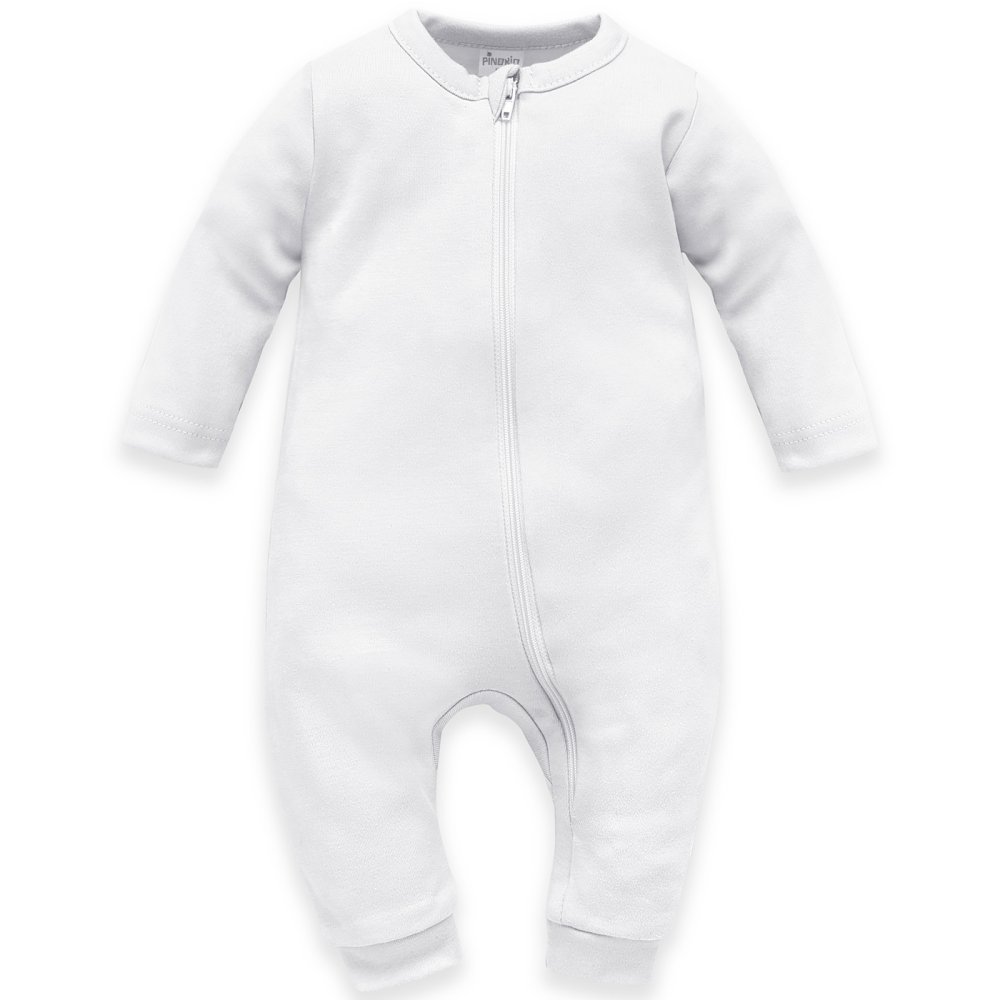 Combinaison zippée sans jambes PINOKIO Lovely Day, coton uni blanc, taille 74