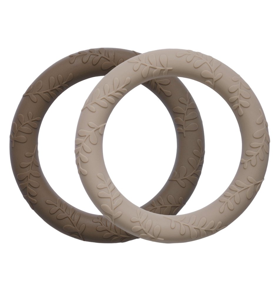 A Little Lovely Company - massaggiagengive in silicone a forma di foglia - color crema cioccolato, 2 pz