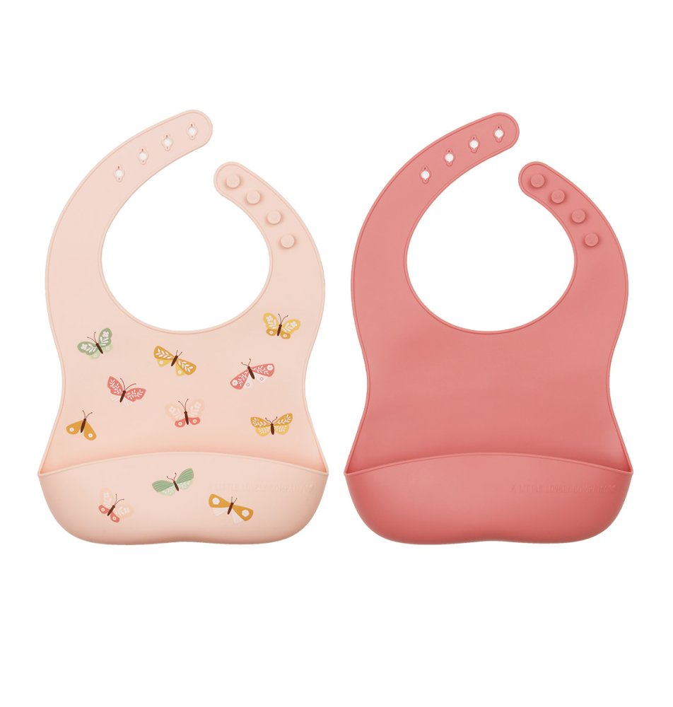 A Little Lovely Company - Lot de 2 bavoirs en silicone - Papillons – Image 3
