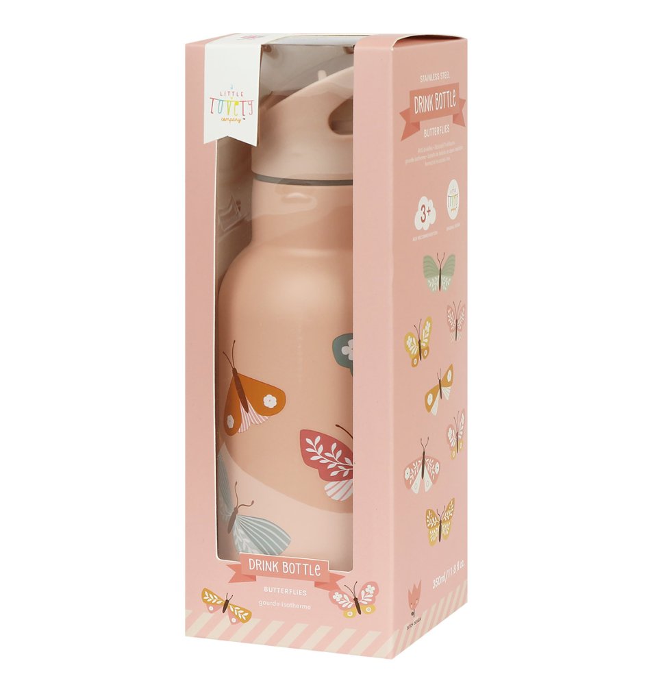 A Little Lovely Company - bidon ze stali nierdzewnej, 350 ml - motyl - obrazek 3