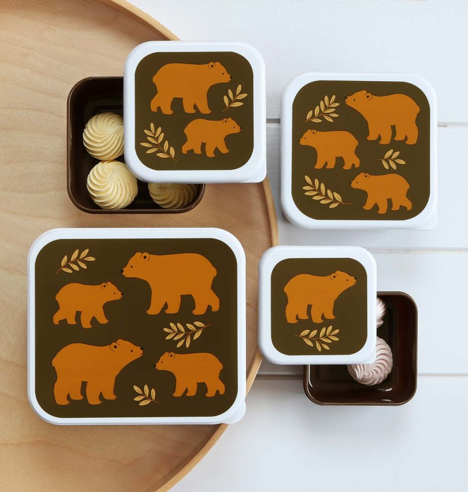 A Little Lovely Company - Ensemble de quatre boîtes à goûter - ours – Image 5