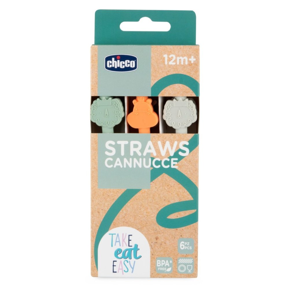 CHICCO Cannucce in silicone 6 pezzi, 12m+