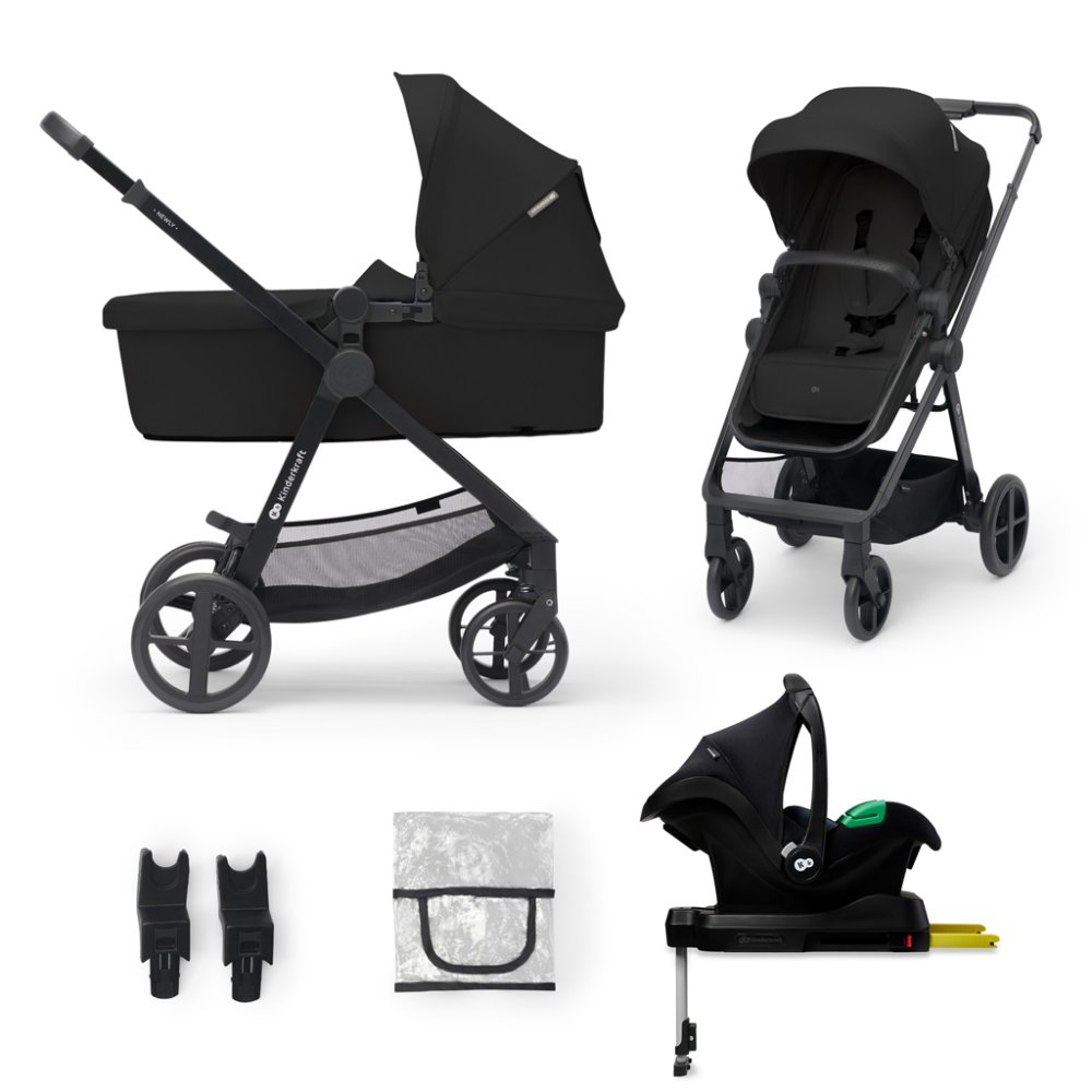 KINDERKRAFT Poussette combinée 4en1 Newly Classic Black + Mink PRO