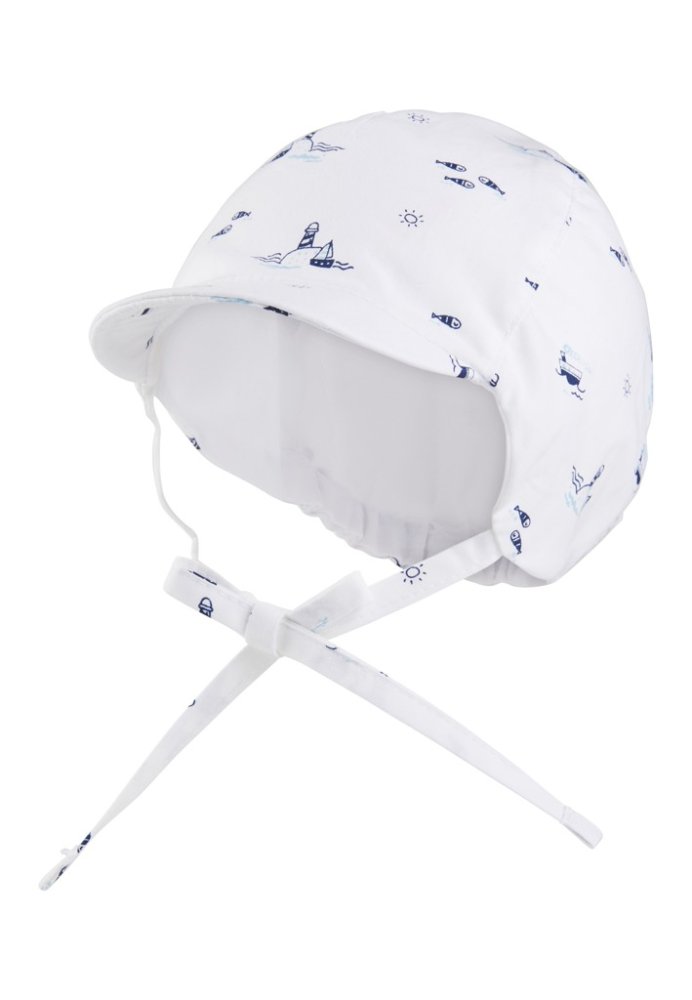 STERNTALER Czapka z daszkiem wiązana latarnie morskie chłopięca 35 cm-1-2 m