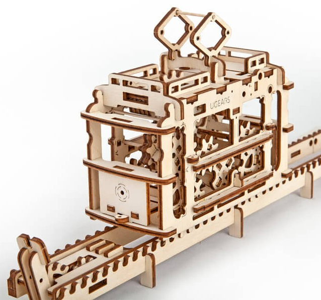 Puzzle mécanique en bois 3D Ugears Téléphérique avec rails